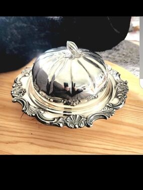 Vintage Sheffield Silver Plate Egg Cruet Set with Dome Lid Serving Tray England